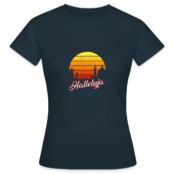 Alléluia Vintage Christian Louange Religion - T-shirt Femme - marine - Devant - AI Model Female 172 dark (172cm)