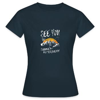 Saalbach-Hinterglemm Ski Snowboard Autriche - T-shirt Femme - marine - Devant - AI Model Female 172 dark (172cm)