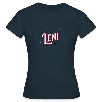 Leni Namen personalisiert - Frauen T-Shirt - Navy - Vorne - AI Model Female 172 dark (172cm)