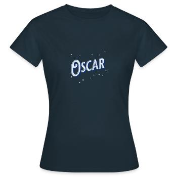Oscar Namen personalisiert - Frauen T-Shirt - Navy - Vorne - AI Model Female 172 dark (172cm)