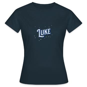 Luke Namen personalisiert - Frauen T-Shirt - Navy - Vorne - AI Model Female 172 dark (172cm)