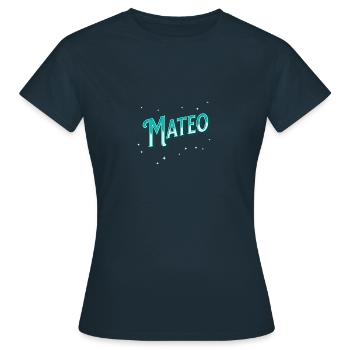 Mateo Namen personalisiert - Frauen T-Shirt - Navy - Vorne - AI Model Female 172 dark (172cm)