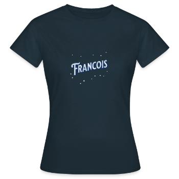 Le nom de François personnalisé - T-shirt Femme - marine - Devant - AI Model Female 172 dark (172cm)