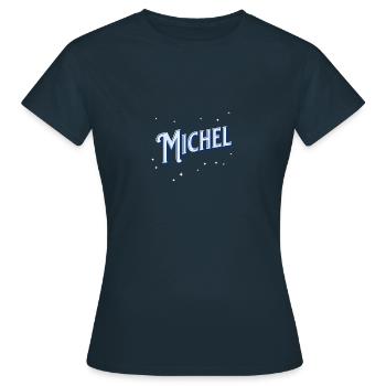Michel Namen personalisiert - Frauen T-Shirt - Navy - Vorne - AI Model Female 172 dark (172cm)