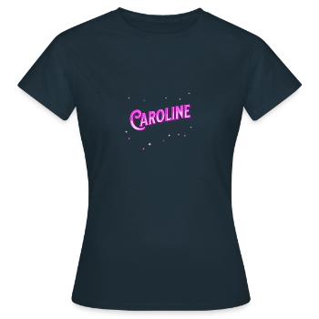 Caroline Namen personalisiert - Frauen T-Shirt - Navy - Vorne - AI Model Female 172 dark (172cm)