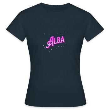 Alba Namen personalisiert - Frauen T-Shirt - Navy - Vorne - AI Model Female 172 dark (172cm)