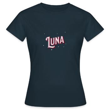 Nom Luna personnalisé - T-shirt Femme - marine - Devant - AI Model Female 172 dark (172cm)