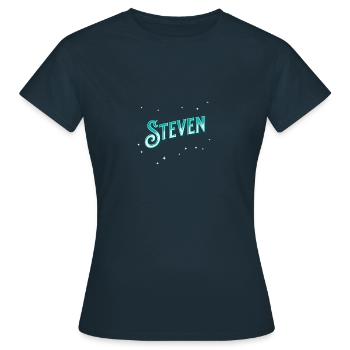 Steven name personalized - Women's T-Shirt - navy - Front - AI Model Female 172 dark (172cm)