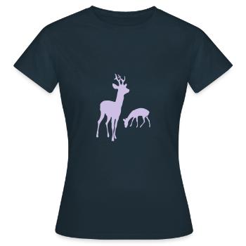 Deux cerfs - T-shirt Femme - marine - Devant - AI Model Female 172 dark (172cm)