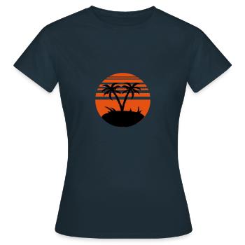 sunset - Frauen T-Shirt - Navy - Vorne - AI Model Female 172 dark (172cm)