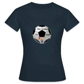 Das Leder ist rund - Frauen T-Shirt - Navy - Vorne - AI Model Female 172 dark (172cm)
