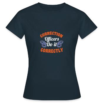 Prison system motive for prison officers - Women's T-Shirt - navy - Front - AI Model Female 172 dark (172cm)