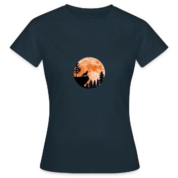 Howling Wolf Moon - Howling Wolf - Women's T-Shirt - navy - Front - AI Model Female 172 dark (172cm)