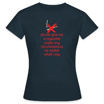 Cadeau exfumeur sans fumée non-fumeur - T-shirt Femme - marine - Devant - AI Model Female 172 dark (172cm)