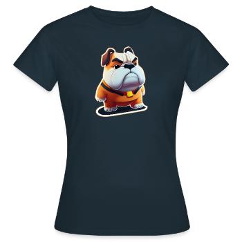 Surfin Cartoon Bulldog - Frauen T-Shirt - Navy - Vorne - AI Model Female 172 dark (172cm)