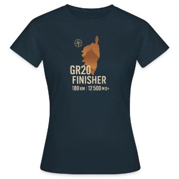 GR20 Finisher - T-shirt Femme - marine - Devant - AI Model Female 172 dark (172cm)