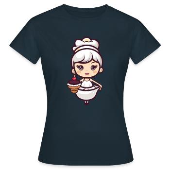 Pâtisserie Fée Fée Pâtisserie Gâteau - T-shirt Femme - marine - Devant - AI Model Female 172 dark (172cm)