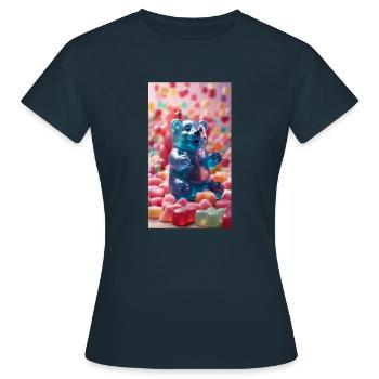 Riesige pastellfarbene Gummibärchen - Frauen T-Shirt - Navy - Vorne - AI Model Female 172 dark (172cm)