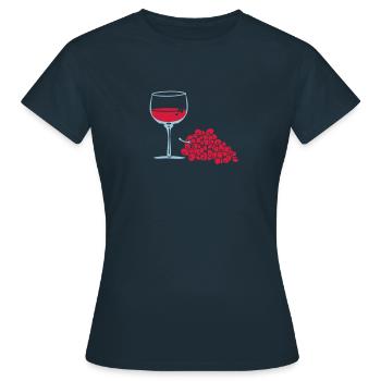 Wine - Women's T-Shirt - navy - Front - AI Model Female 172 dark (172cm)