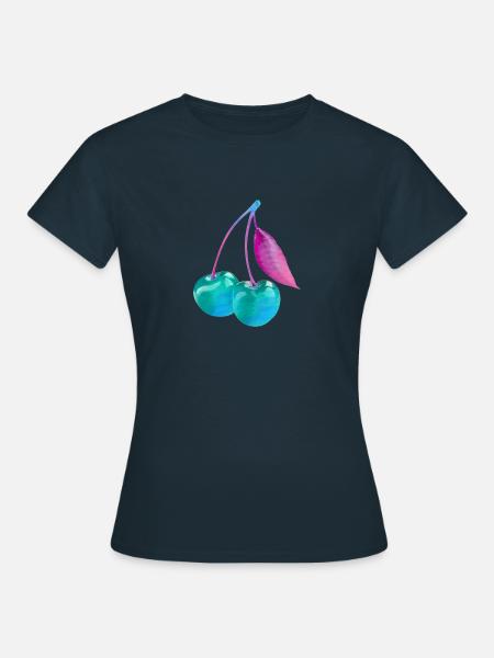 kirsche,cherrie,graffiti,blau,malerei,pop-art - Frauen T-Shirt - Navy