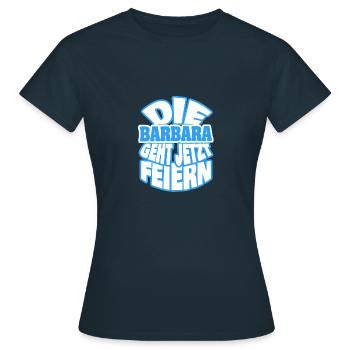 barbara - Frauen T-Shirt - Navy - Vorne - AI Model Female 172 dark (172cm)