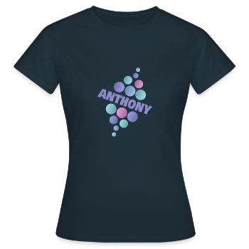Pet Pet Prénom Anthony - T-shirt Femme - marine - Devant - AI Model Female 172 dark (172cm)
