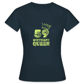 Age 59 - Women's T-Shirt - navy - Front - AI Model Female 172 dark (172cm)
