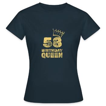Age 58 - Women's T-Shirt - navy - Front - AI Model Female 172 dark (172cm)