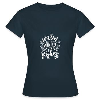Vœux d’hiver chaleureux - T-shirt Femme - marine - Devant - AI Model Female 172 dark (172cm)