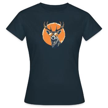 Lunettes de soleil Cerf Cerf Rouge - T-shirt Femme - marine - Devant - AI Model Female 172 dark (172cm)