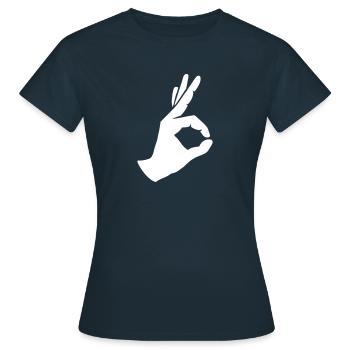 Finger - Women's T-Shirt - navy - Front - AI Model Female 172 dark (172cm)