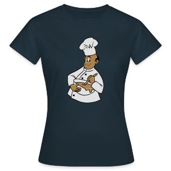 kochen kochmütze rühren - Frauen T-Shirt - Navy - Vorne - AI Model Female 172 dark (172cm)