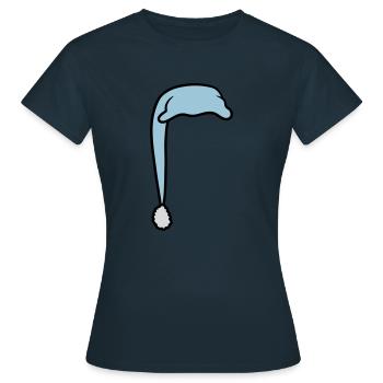 Schlafmütze mit Bommel - Frauen T-Shirt - Navy - Vorne - AI Model Female 172 dark (172cm)
