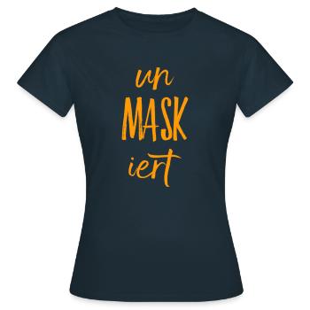 UN MASKED - Démasqué - Démasqué. NOUVEAU HIT! - T-shirt Femme - marine - Devant - AI Model Female 172 dark (172cm)