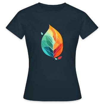 Leaf of life - Frauen T-Shirt - Navy - Vorne - AI Model Female 172 dark (172cm)