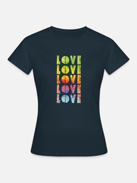 Love mit Farbverlauf - Frauen T-Shirt - Navy