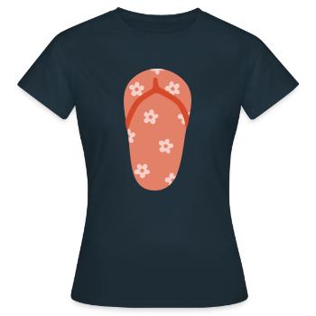 Blume Flip Flop - Frauen T-Shirt - Navy - Vorne - AI Model Female 172 dark (172cm)