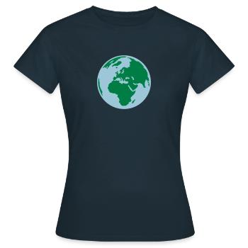World - Women's T-Shirt - navy - Front - AI Model Female 172 dark (172cm)