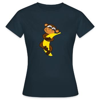 ape banana - Women's T-Shirt - navy - Front - AI Model Female 172 dark (172cm)