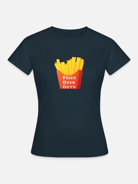 Pommes über typen Spruch Fast Food Mcdonalds Fett - Frauen T-Shirt - Navy