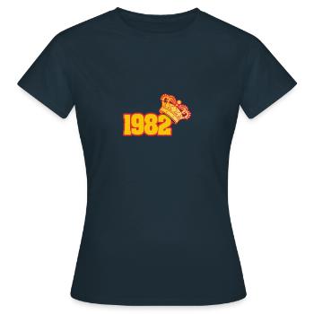 Born in 1982 - Women's T-Shirt - navy - Front - AI Model Female 172 dark (172cm)