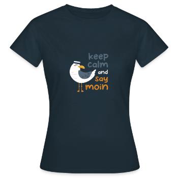 Moin Nordsee Hamburg Northern Germany Gift - Women's T-Shirt - navy - Front - AI Model Female 172 dark (172cm)