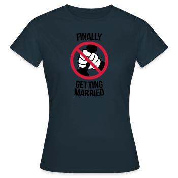 Finally getting married with cock, jerk, wank 3c - T-shirt Femme - marine - Devant - AI Model Female 172 dark (172cm)