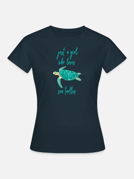Meer Schildkröte Just a Girl who loves Turtles - Frauen T-Shirt - Navy