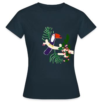 Toucan Tropical - T-shirt Femme - marine - Devant - AI Model Female 172 dark (172cm)