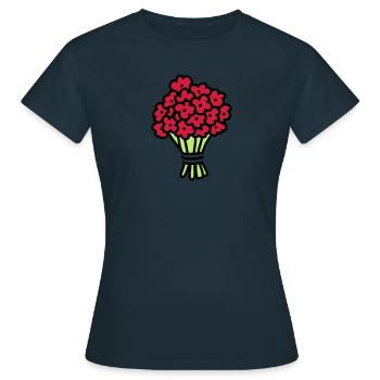 Blumenstrauß 3 - Frauen T-Shirt - Navy - Vorne - AI Model Female 172 dark (172cm)