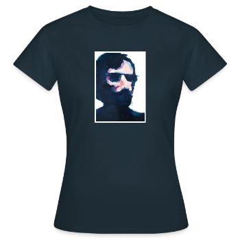 Original Art Print "Glasses" - Women's T-Shirt - navy - Front - AI Model Female 172 dark (172cm)