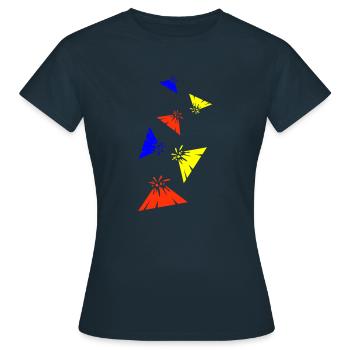 Volcano symbol - Women's T-Shirt - navy - Front - AI Model Female 172 dark (172cm)