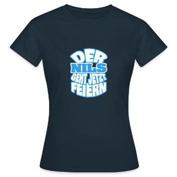 Nils - Frauen T-Shirt - Navy - Vorne - AI Model Female 172 dark (172cm)
