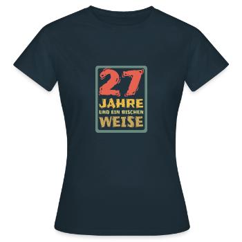 Jahr 27 - Frauen T-Shirt - Navy - Vorne - AI Model Female 172 dark (172cm)